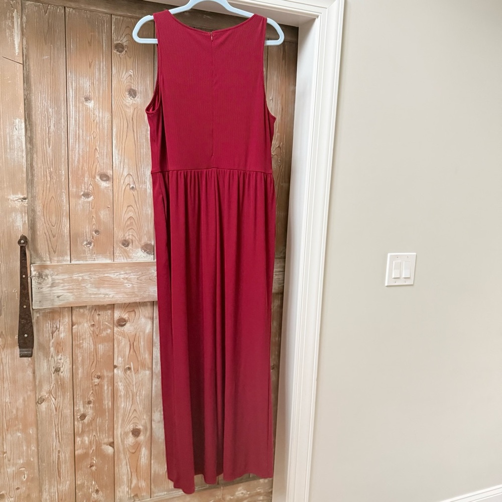NWT Pretty Garden Deep Red Sleeveless Romper / Pantsuit, Size XL - Picture 6 of 16